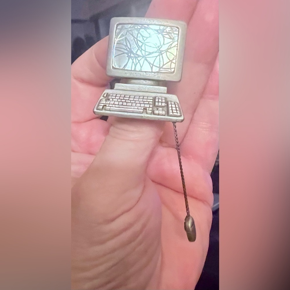 JJ Vintage Computer Brooch